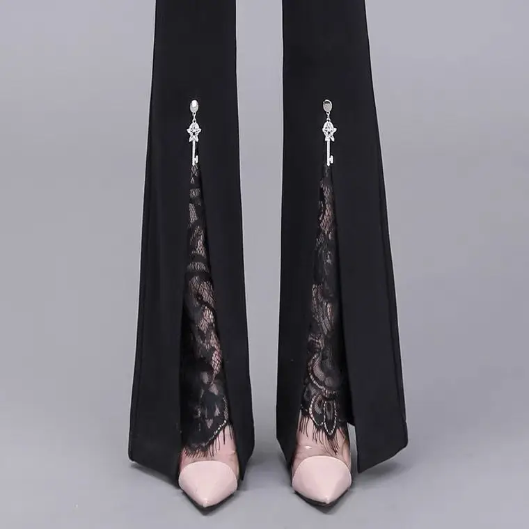 Pantalon taille haute pour femmes, couleur unie, élégant, Design Slim, tendance, Streetwear, coupe botte, Style français, assorti avec tout, Simple, TT1017