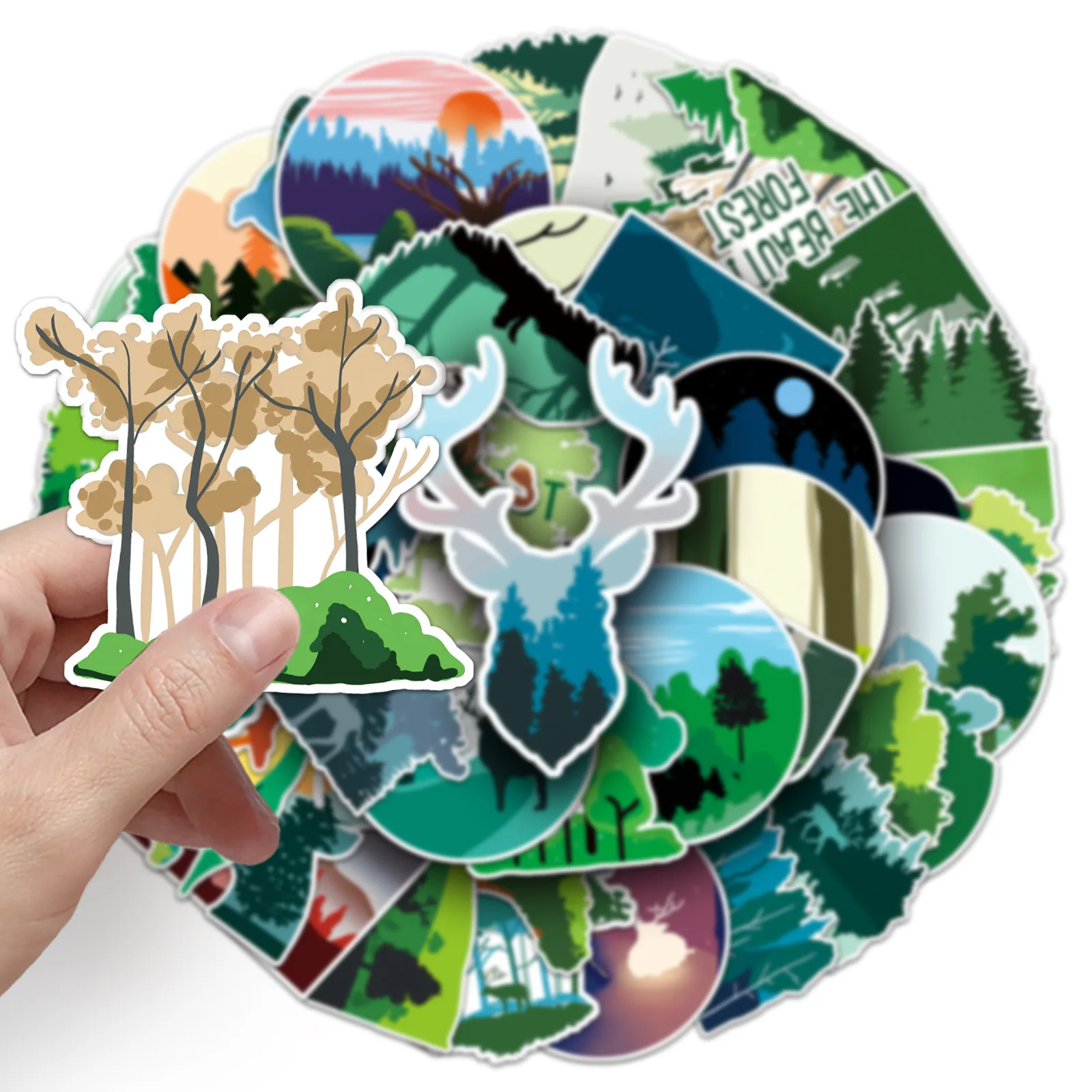 50Pcs Cartoon Forest Series Graffiti Stickers Suitable for Laptop Helmets Desktop Decoration DIY Stickers Toys Wholesale