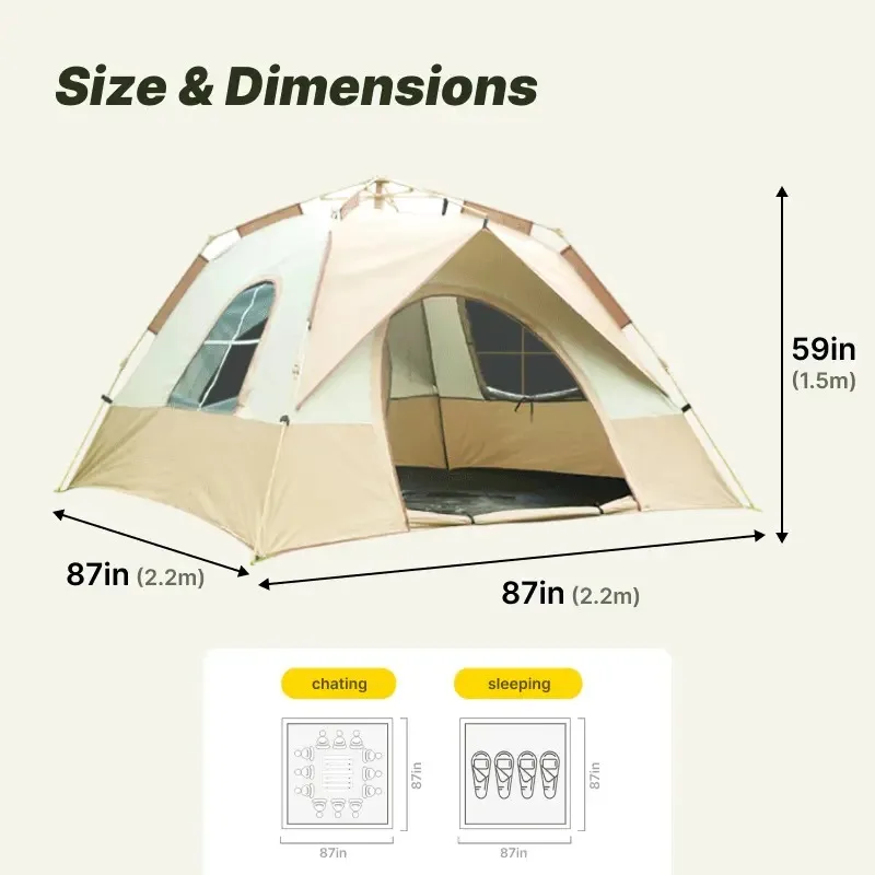 2.2*2.2 Corner Tent Waterproof, UV-proof, Breathable and Windproof Family Tent