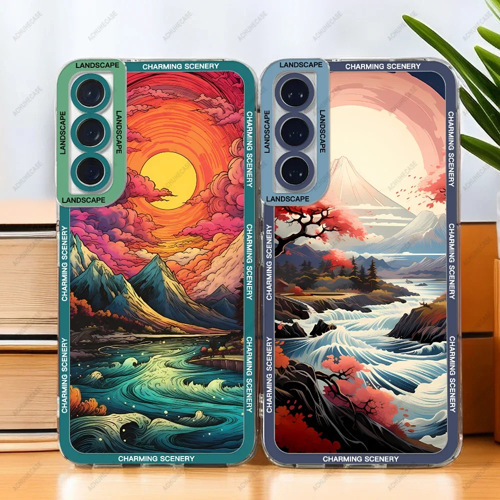 Phone Case For Samsung Galaxy S20 S21 S22 S23 S24 FE Plus Ultra A13 A24 A32 A34 A50 A51 A73 A54 A55 Soft Cover Landscape