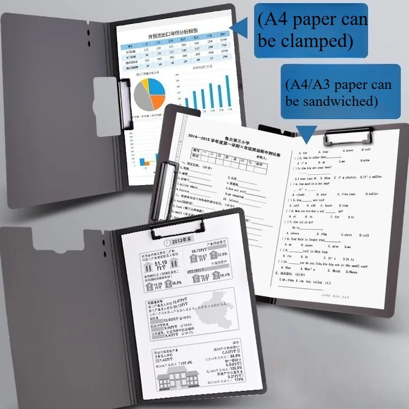 A4 مشبك لوحة المستندات معلومات متعددة الوظائف اجتماع لوحة الكتب الأفقية اللوازم المكتبية تشطيب مشبك ملف العقد