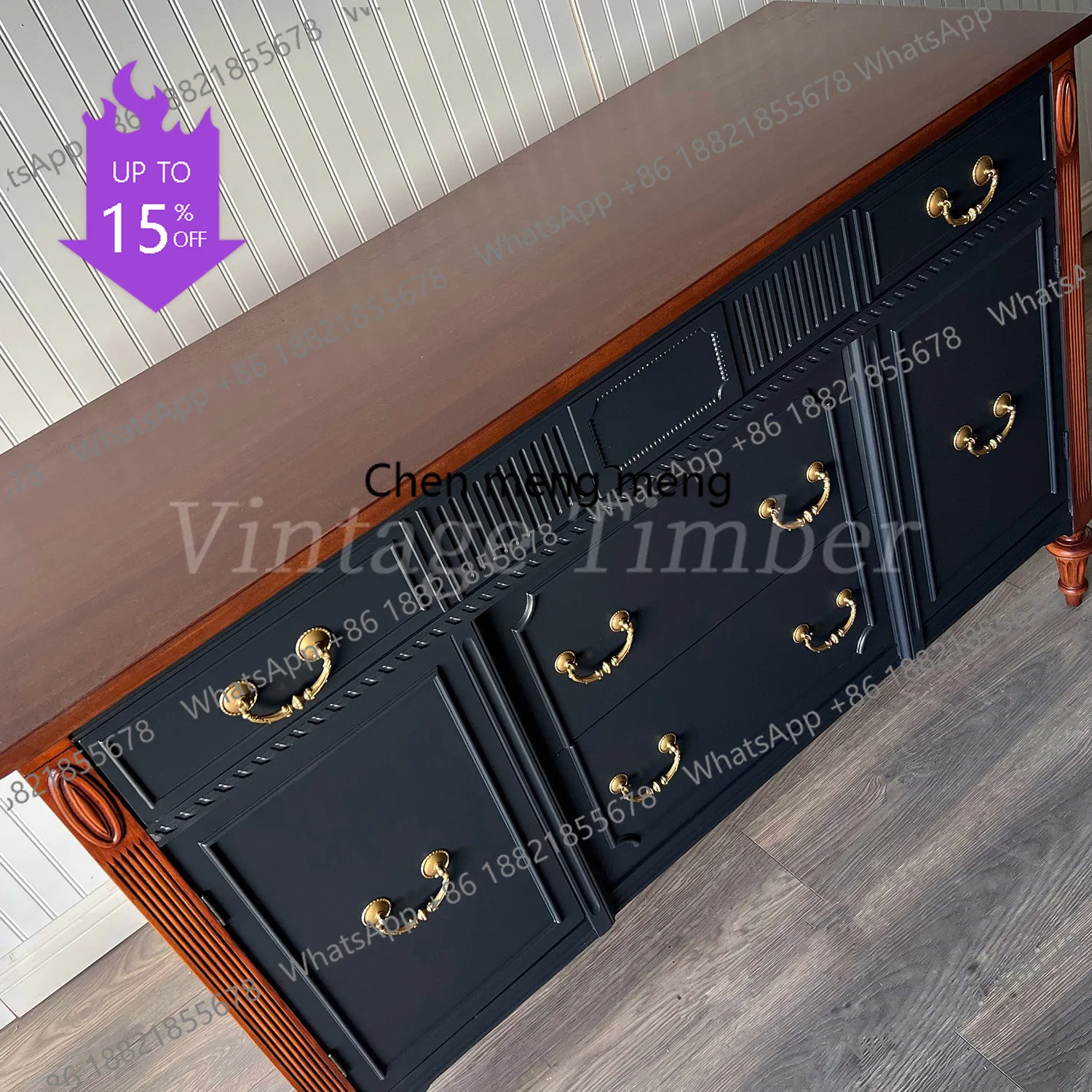 M45 French retro color matching solid wood bucket cabinet living room wall locker storage cabinet