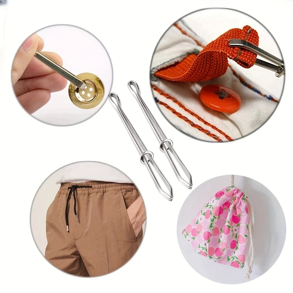 3PCS Garment Clips Sewing DIY Tools Elastic Tape Perforated Cross Stitch Threader Wear Elastic Clips (Wear Resistant Rope) image 4