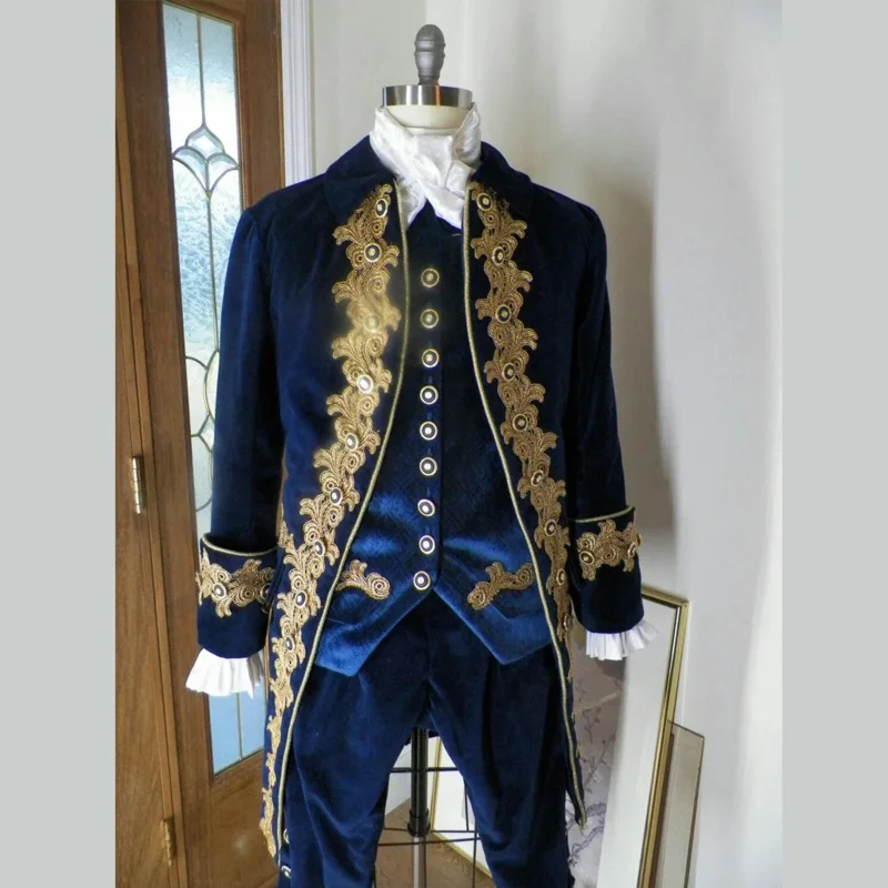 18th Century Victorian Aristocrat Gentleman Costume Outfits Medieval Royal Men Rococo Victorian Court Costume Men's Outfits