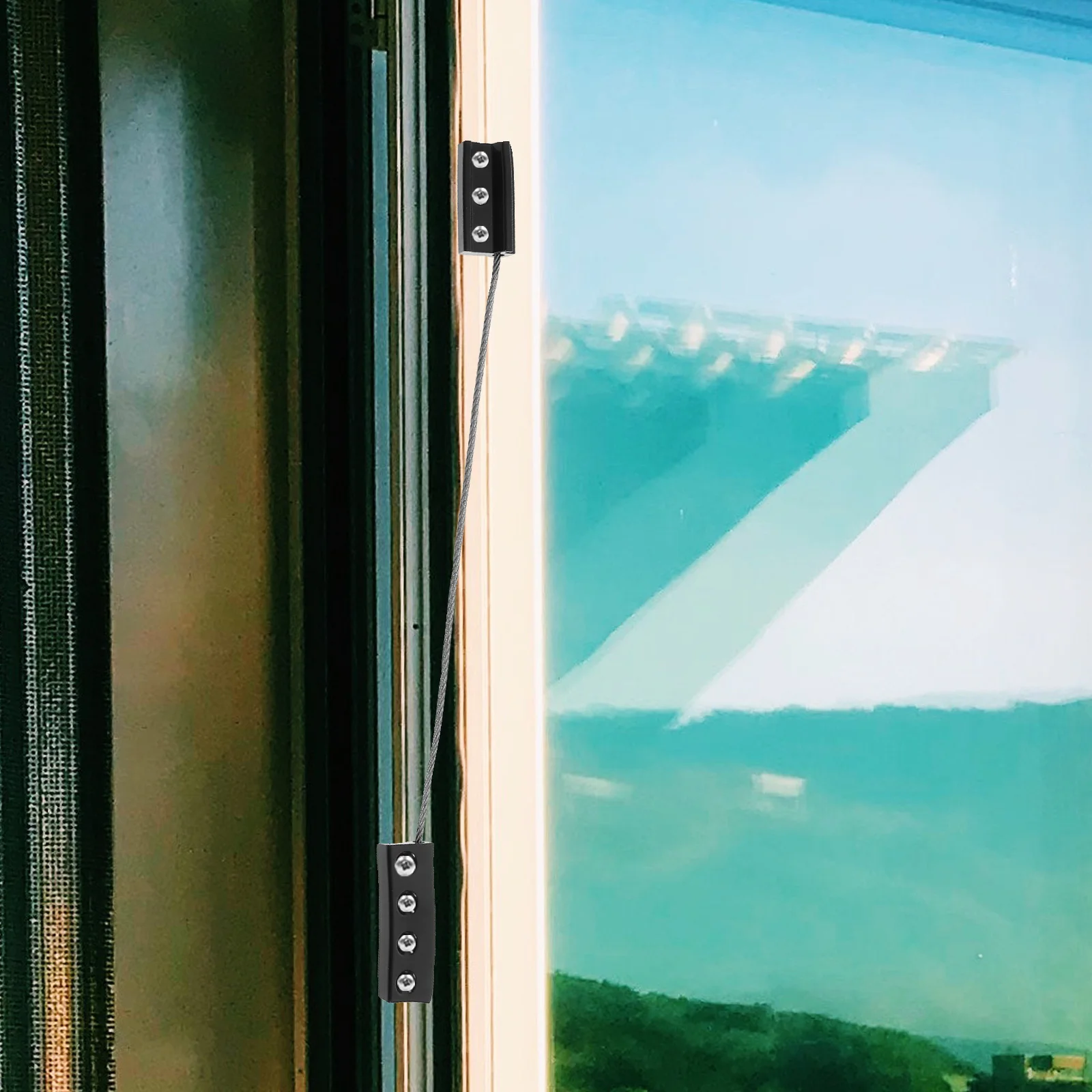 3Pcs Safety Cable Window Lock Durable 304 Stainless Steel Window Restrictor Locks Protection Safety Cable