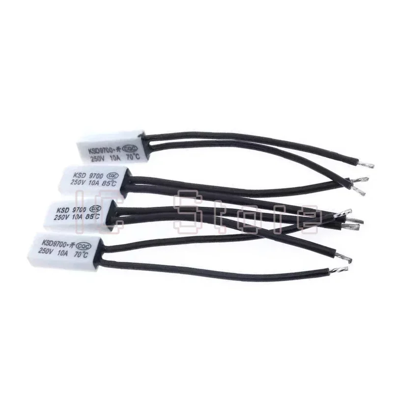 Ceramic Thermostat KSD9700 50Pcs Temperature Control Switch Overheat Protector 40C To 240C 45C 50C 55C 60C 65C 5A 12V 24V DC