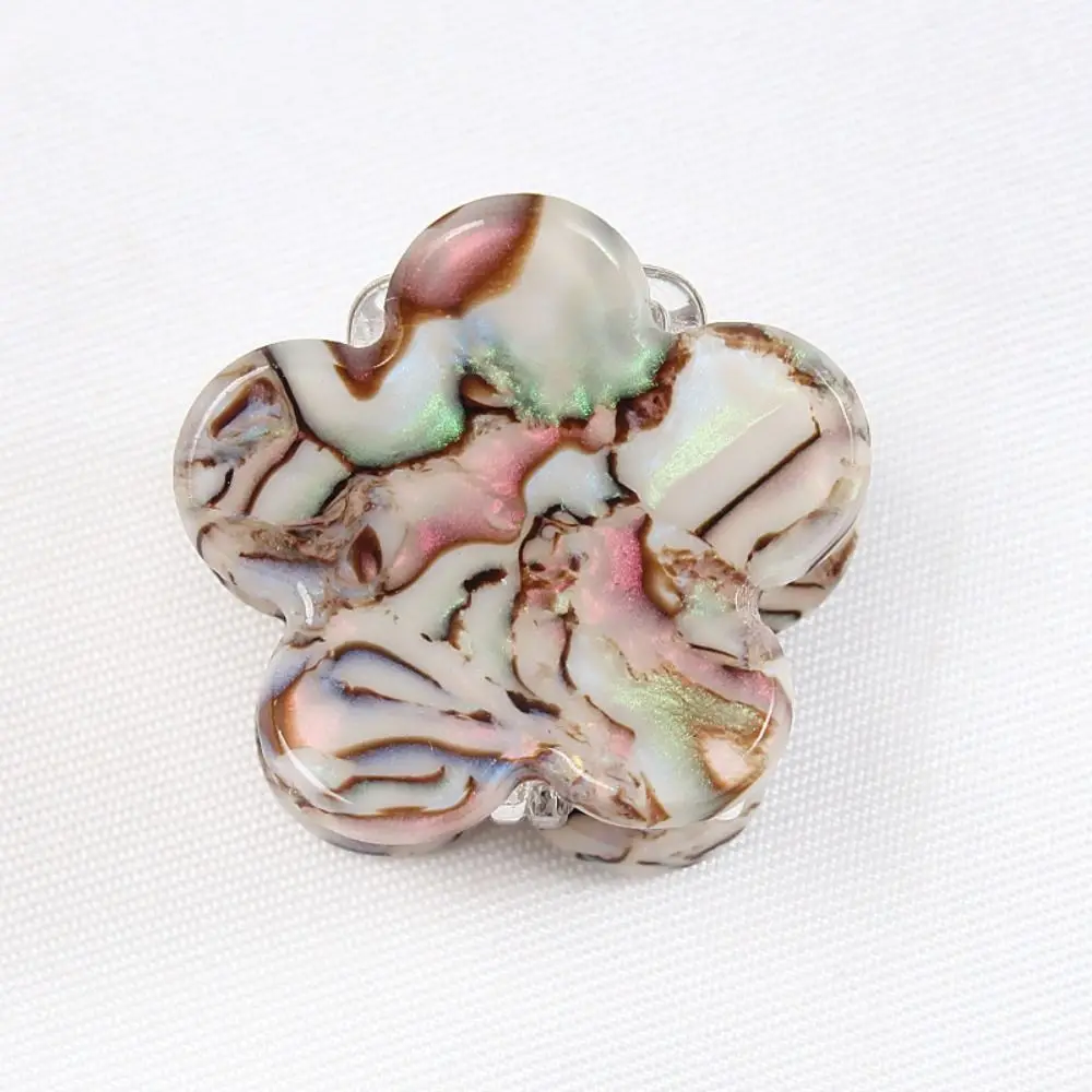 4 Pcs Cute PVC Geometric Hair Claw Flower Shape Multi Color Flower Hairpin Retro Style Mini Size Crab Claw Clips Daily Wear