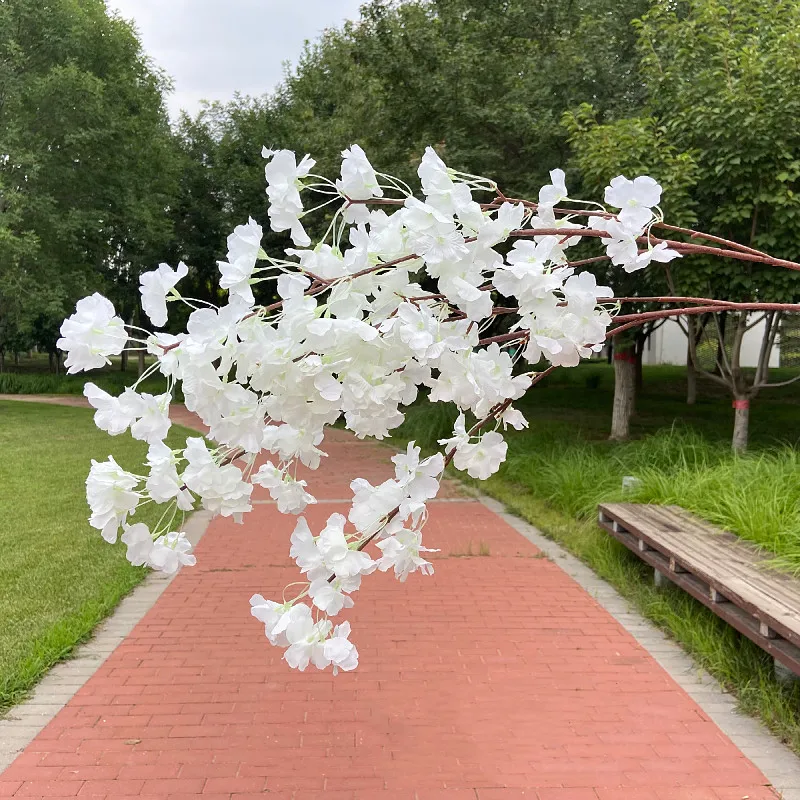 10 Pieces Cherry Blossom Wedding Supplies Handmade Fabric Artificial Flower DIY Flower Arrangement Festival Warm Decoration
