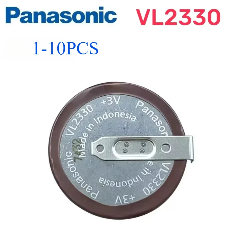 Hot Panasonic 1-10PCS 3V VL2330 ML2330 50mAh 180 Degrees Legs Rechargeable Lithium Battery For Watch BMW Car Key Electric Clock