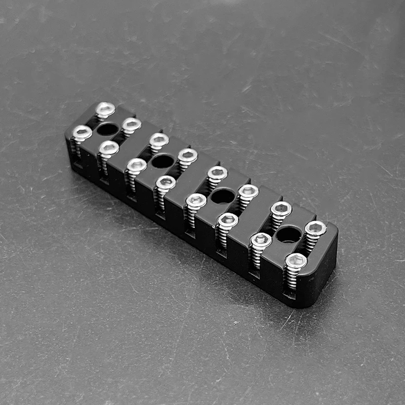 8-String Fan-Fret Headless Guitar Brass Incline Nut 58MM for Headless Guitar Double Line Fastening Screws with Bone Nut