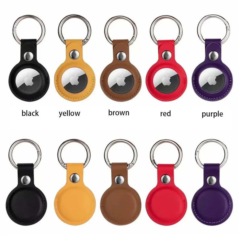 Leather Bumper for Apple Airtags Case protector Keychain Cover Shell Tracker Anti-scratch Air Tag Key Ring Holder Accessories