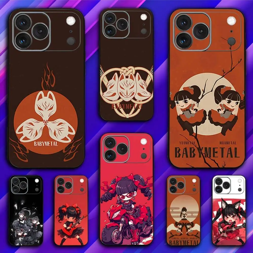 

B-Babymetal Girl Idol Phone Case For iPhone 17,16,15,14,13,12,11,Pro,Max,Plus,X,XS,SE4,E,Mini,Soft Black Case