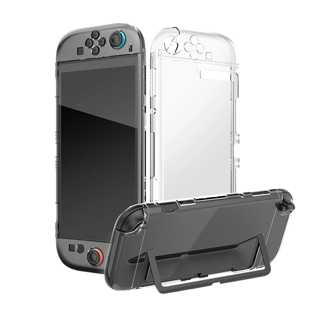 

Прозрачный жесткий чехол для ПК для Switch 2, разделенный защитный чехол, защитный рукав от падения, противоударный для аксессуаров для игр Nintendo