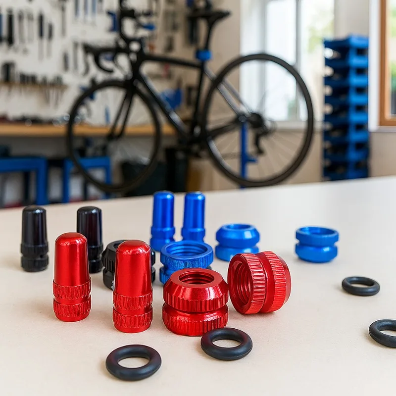 مجموعة أغطية صمامات إطارات الدراجة الجبلية، صواميل فوهة شريدر، غطاء داخلي مقاوم للغبار من سبائك الألومنيوم لدراجة الطريق والدراجات الجبلية #1