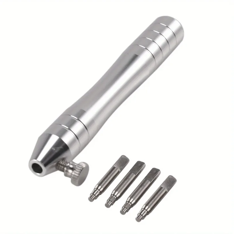 1Set Stainless Steel Watch Crown Tube Insert Remover Opener Holder with 4 Pins for Removing Case Tube