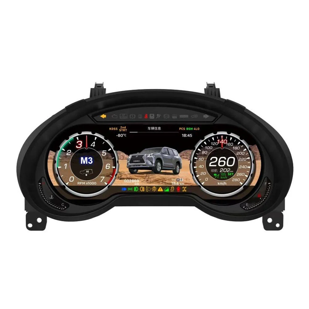 New Upgrade 12.3 Inch HD LCD Digital Cluster Speedometer Instrument Auto Meter Plug and Play for  GX400 GX460 2009-2020