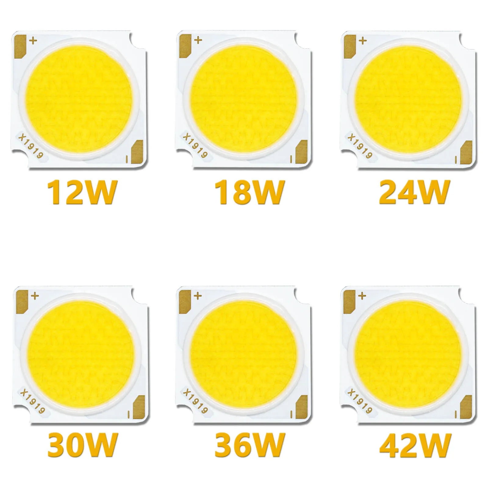 LED Bridgelux Chip 12W 18W 24W 30W 36W 42W 26*30mil DC36-39V LED COB Light Emitting Diode 19 * 19mm RA97 LED Track Light Source