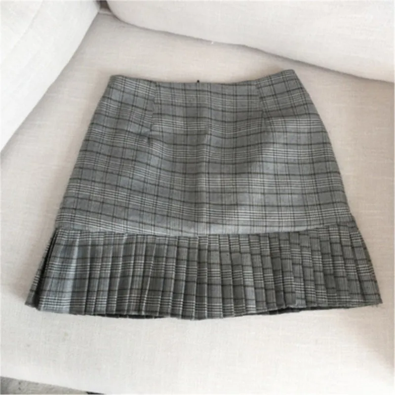 Jupe courte à carreaux pour femmes, best-seller d'été |   Style coréen Ins mille oiseaux vérifier une coupe amincissante taille haute |   C