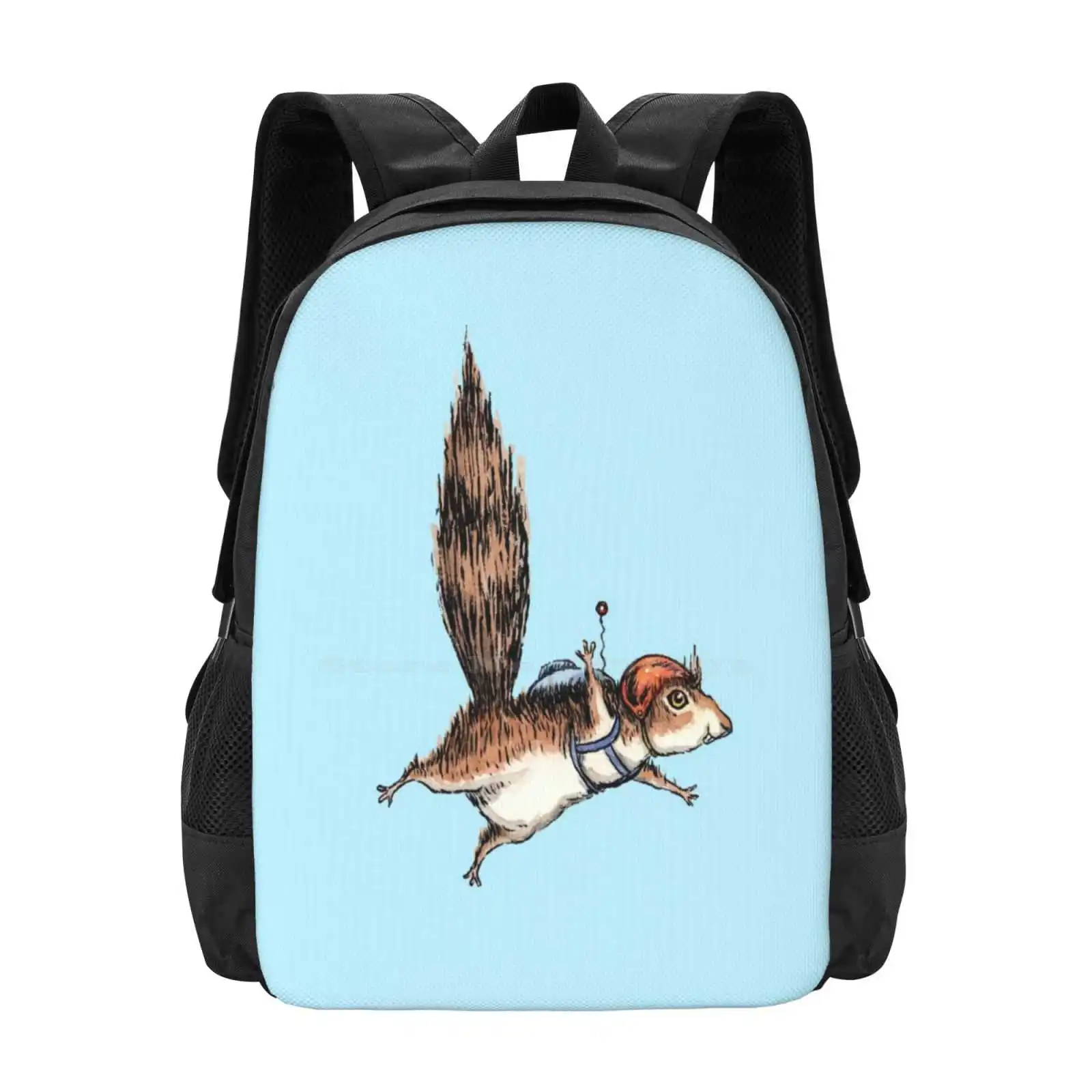 

Skydiver Squirrel , Adventure Design Backpacks For School Teenagers Girls Travel Bags Quirky Flying Squirrel Adventure Cute