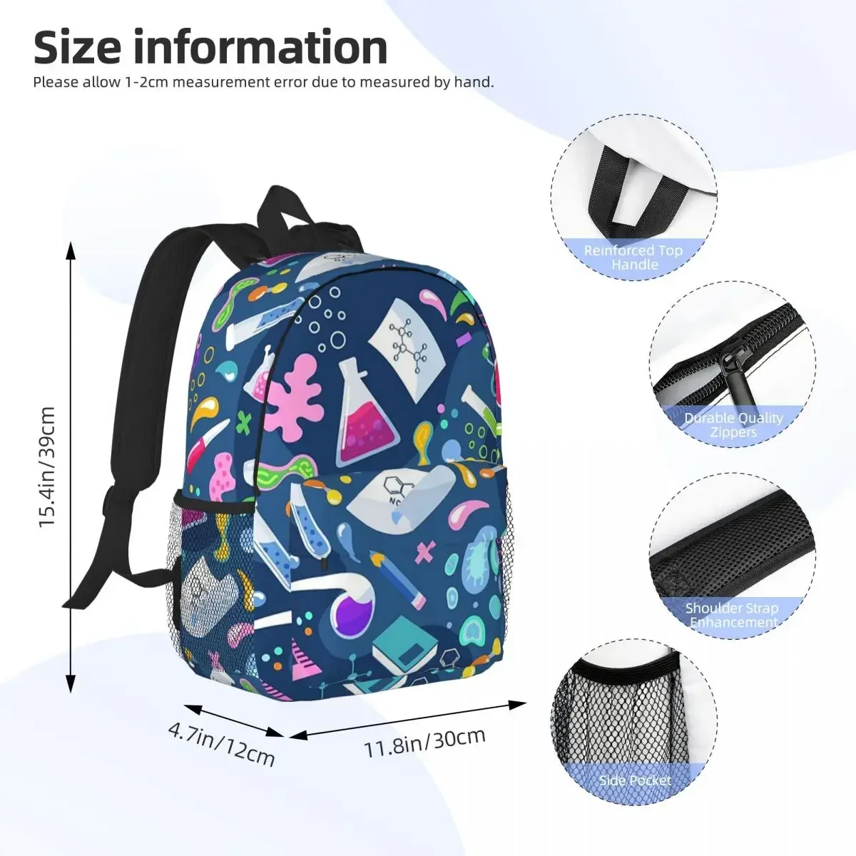 Amazing Science Backpacks Boys Girls Bookbag Cartoon Students School Bags Travel Rucksack Shoulder Bag Large Capacity