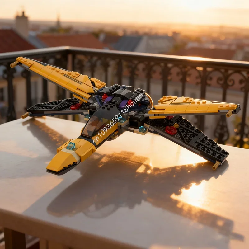 

310 деталей MOC X-Wing: Альтернативная модель звездолета, конструктор, архитектурные блоки, развивающая игрушка, подарок на Рождество и День рождения