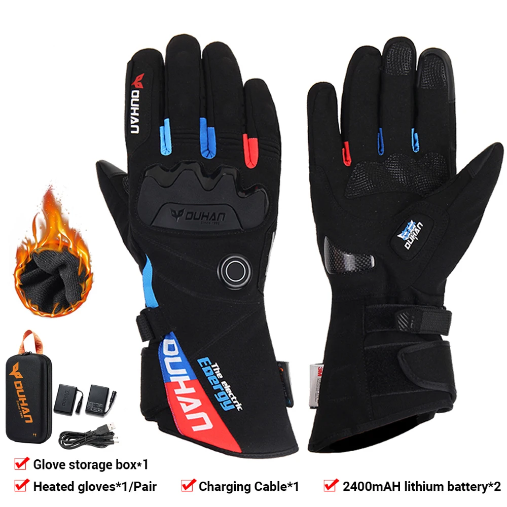 

Motorcycle Gloves Waterproof Heated Moto Touch Screen Battery Powered Motorbike Racing Riding Gloves Winter Outdoors M-2XL