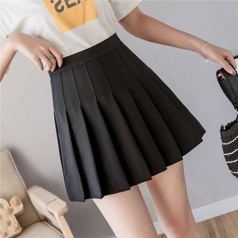 2023 Autumn Women High Waist Thin Short College Wind Proof Bare Half Length Plaid Pleated Skirt Wholesale Clothes