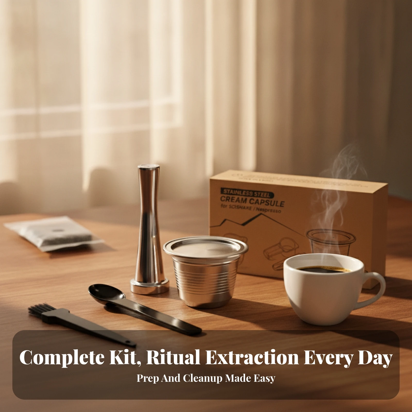 Reusable Coffee Capsule Compatible Refillable Coffee Pod Reusable Espresso Capsule Long-Lasting Filter Lightweight