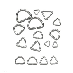 200Pcs Stainless Steel Triangle Jump Ring Clasp Pinch Clip Split Rings Hooks Connectors DIY Keychain Jewelry Making Findings