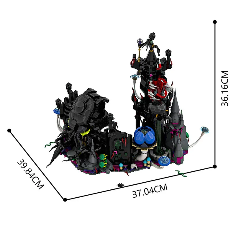 MOC エルドリッチ城ビルディングブロックセットモデルホラーモンスターハウスブラックアーキテクチャレンガ教育 DIY おもちゃ子供のギフト
