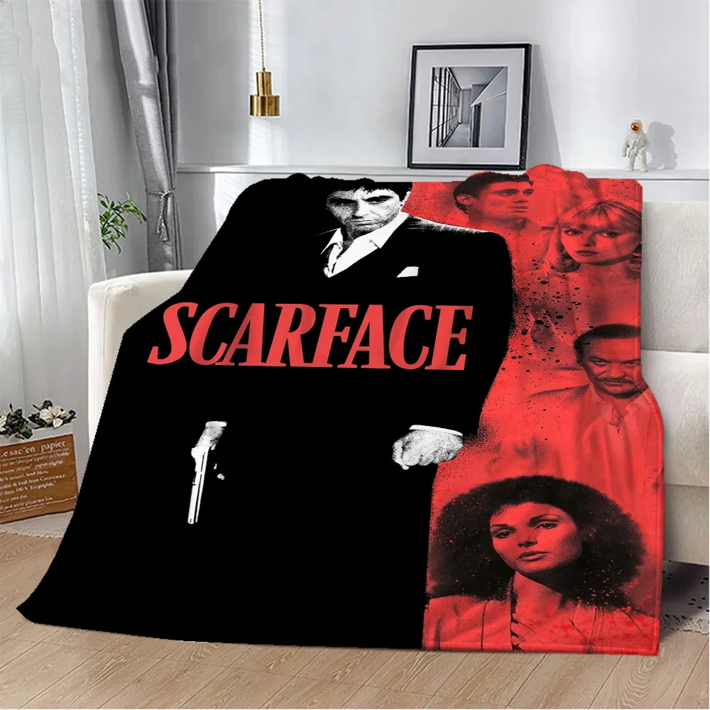 3D Movie Scarface Knee Blanket Throw Bed Blankets & Throws Microfiber Bedding Interior for Home Fluffy Plaid Beach Towel Soft &