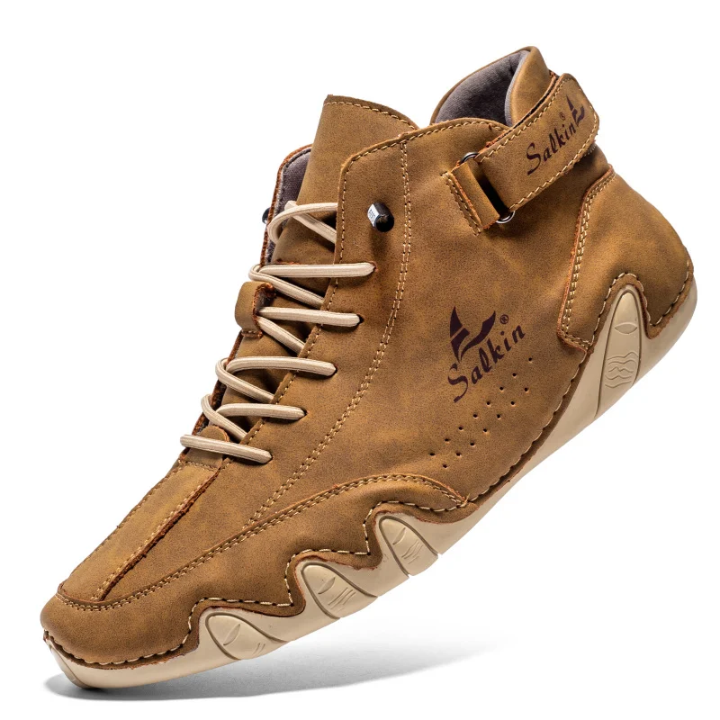

Men's high-top boots, autumn and winter warm men's short boots, American sailing shoes