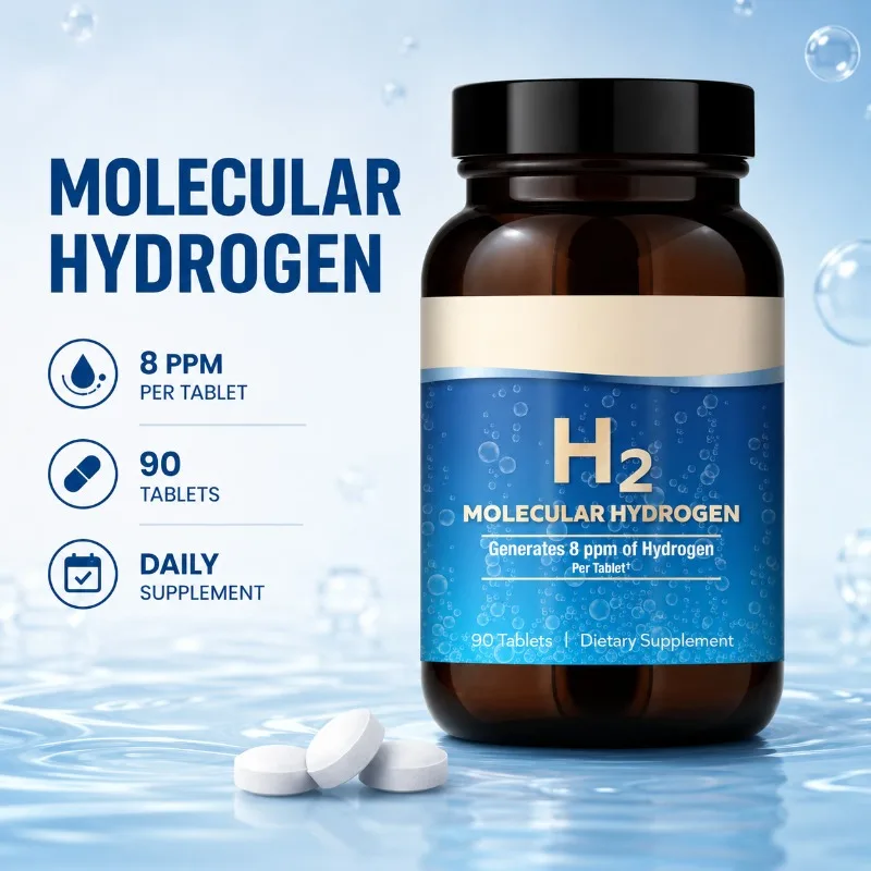 H2 Molecular Hydrogen - Supports Healthy Aging, Cellular Energy & Brain Health - with Elemental Magnesium 90 Tablets GMO Free