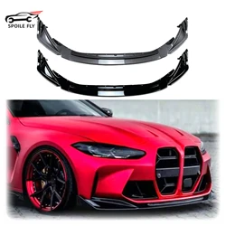 Voor Bmw M3 G80 M4 G82 Voorbumper Spoiler Lip 2021 2022 2023 Koolstofvezel Look/Gloss Zwart Auto Onderste Splitter Lipbeschermer Kit