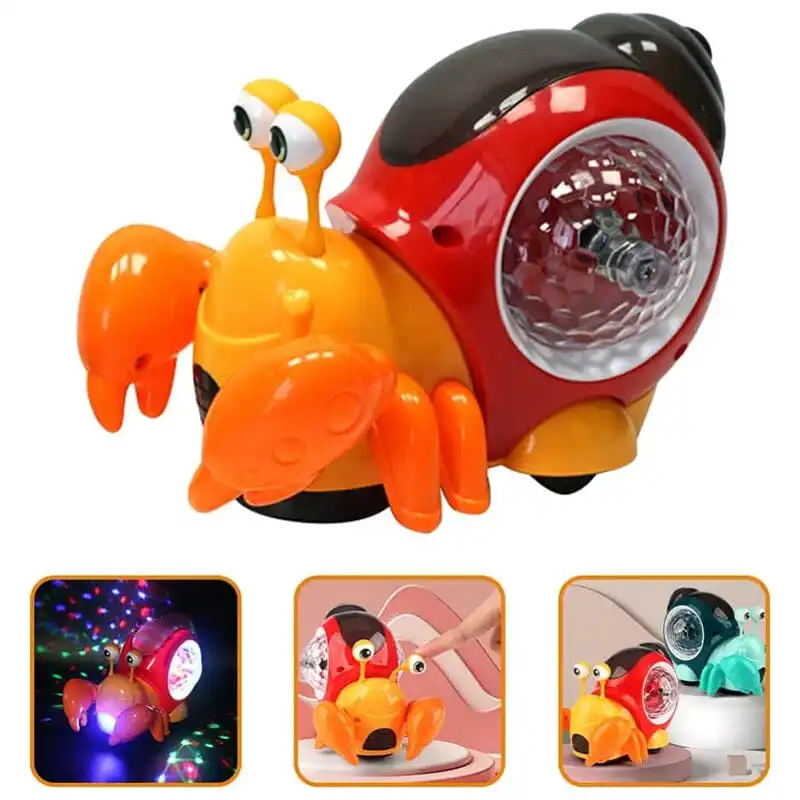 1PC Crawling Snail Baby Toy, Walking Tummy Snail Toy for Babies, Interactive Musical Light up Crawling Toys