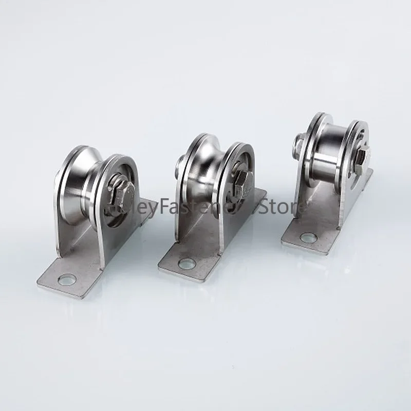 2/4PCS Stainless Steel Pulley Block Kit Silent Pulley Heavy Duty Fixed Pulley Detachable Loading 176 Lb Lifting Wheel Tools