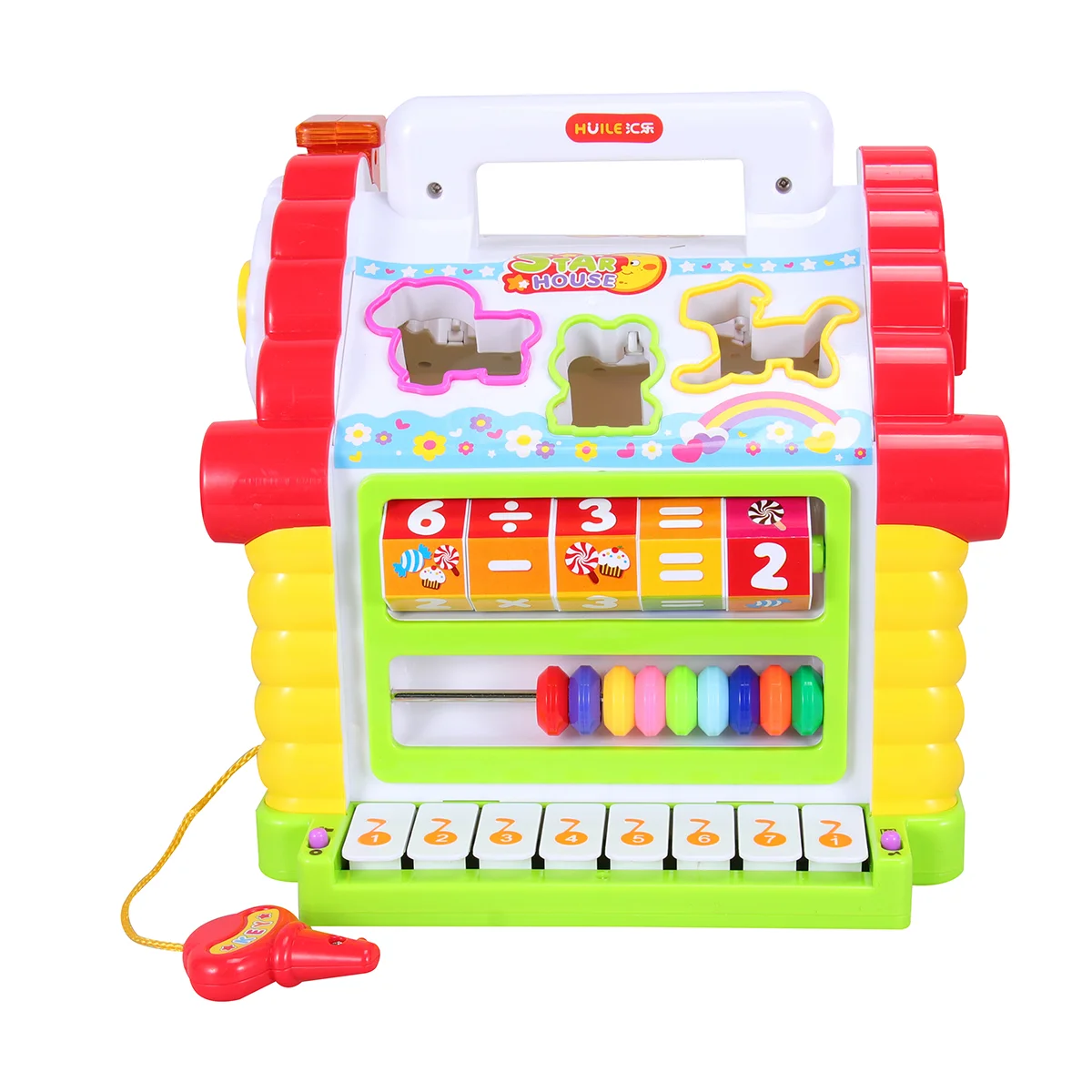 

8 in 1 Multipurpose Toy Building Blocks Educational Activity Cube for Toddlers Shape Matching Spatial Cognition Music Game Table