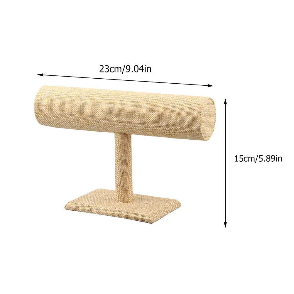 2Pcs Bracelet Display Stand Linen Jewelry Organizer Single Tier Rack for Home Shop Storage Protection Jewelry Display Stand