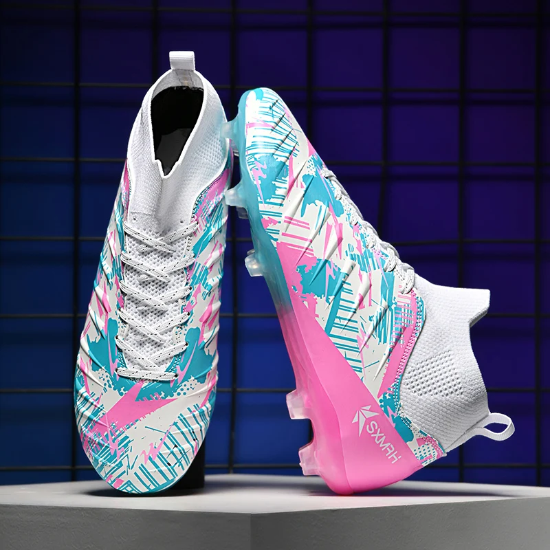 Double Star FG Long Studs Soccer Cleats Size 35-46 Breathable Wearproof Outdoor Natural Grass Unisex Professional Football Shoes
