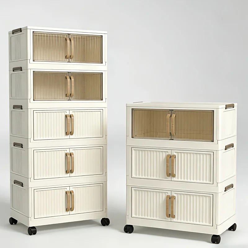 

Multi-Functional Foldable Storage Cabinet, with 5-Tier/3-Tier Large Capacity, Space-Saving, Suitable for Entrance, Corridor, Bedroom And Living Room