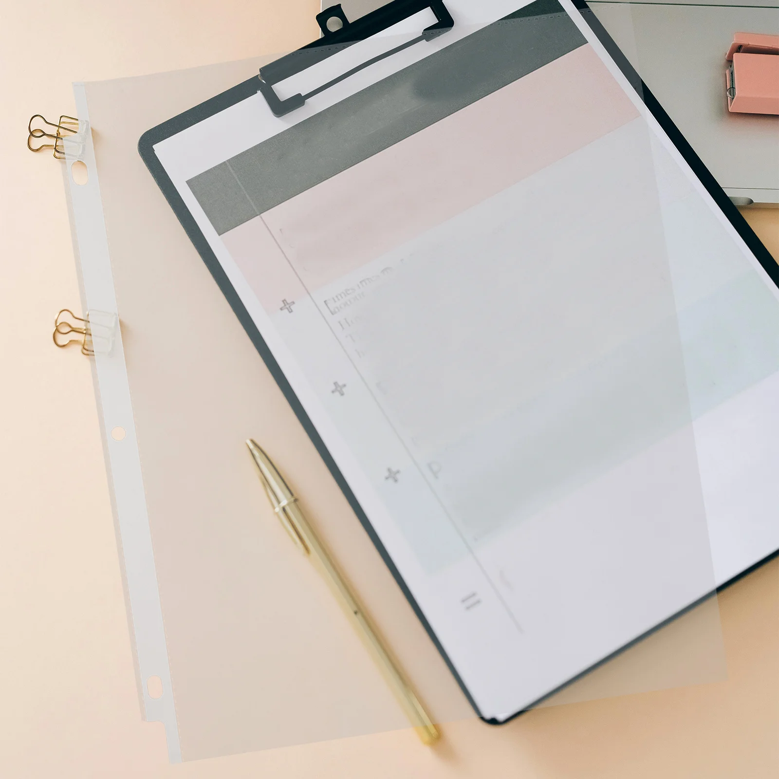 50Pcs Clear Plastic Sheet Protectors Binder Sleeves Transparent Design Easy Viewing Large Capacity A4 Paper Protectors