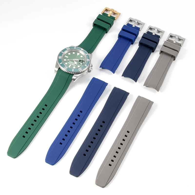Curved Rubber Strap for Omega x Swatch Moonswatch 20mm Soft Colorful Silicone Watch Band Sport Waterproof Bracelet for Men Women