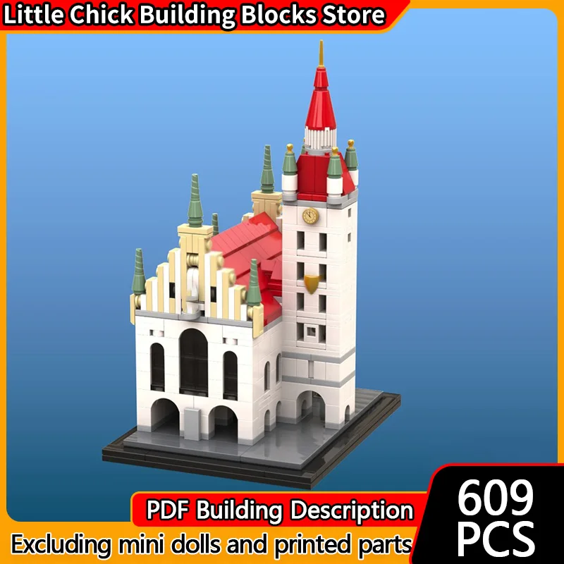 

City Street View Model MOC Building Bricks Old Town Hall Munich Modular Technology Children Holiday Gifts Assemble Toys Suit