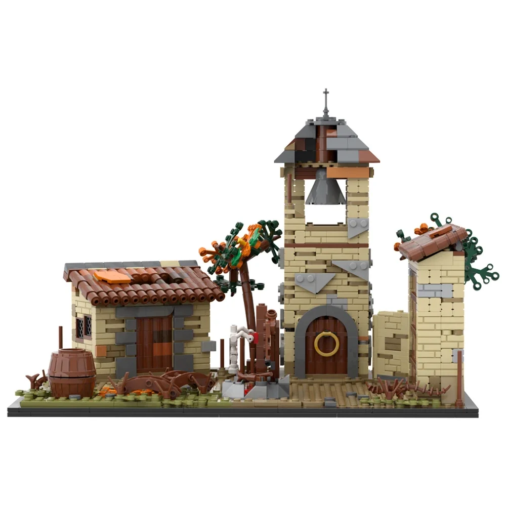 Gobricks moc jogo de terror assustador floresta vila modelo blocos de construção castelos clássicos diy tijolos brinquedo para crianças presente aniversário