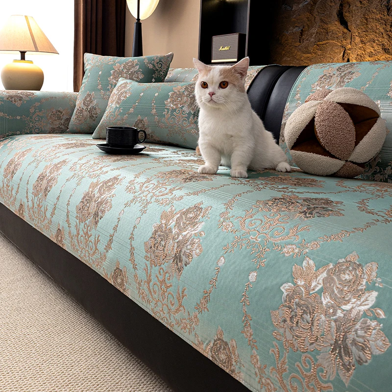 Vintage Armchairs Covers Jacquard Fabric Sofa Cover Home Decor Items Living Room Couch Cover Anti-slip Sofa Protective Cover