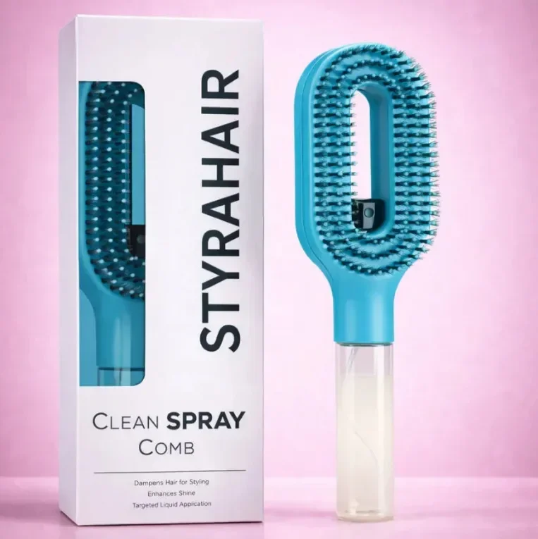 2-in-1-Sprüh-Massagekamm mit ätherischem Öl, Wassersprühflasche, antistatischer Kopfhautmassager zur Haarentwirrung, tägliche Haarpflege für den Salon – Detail 6