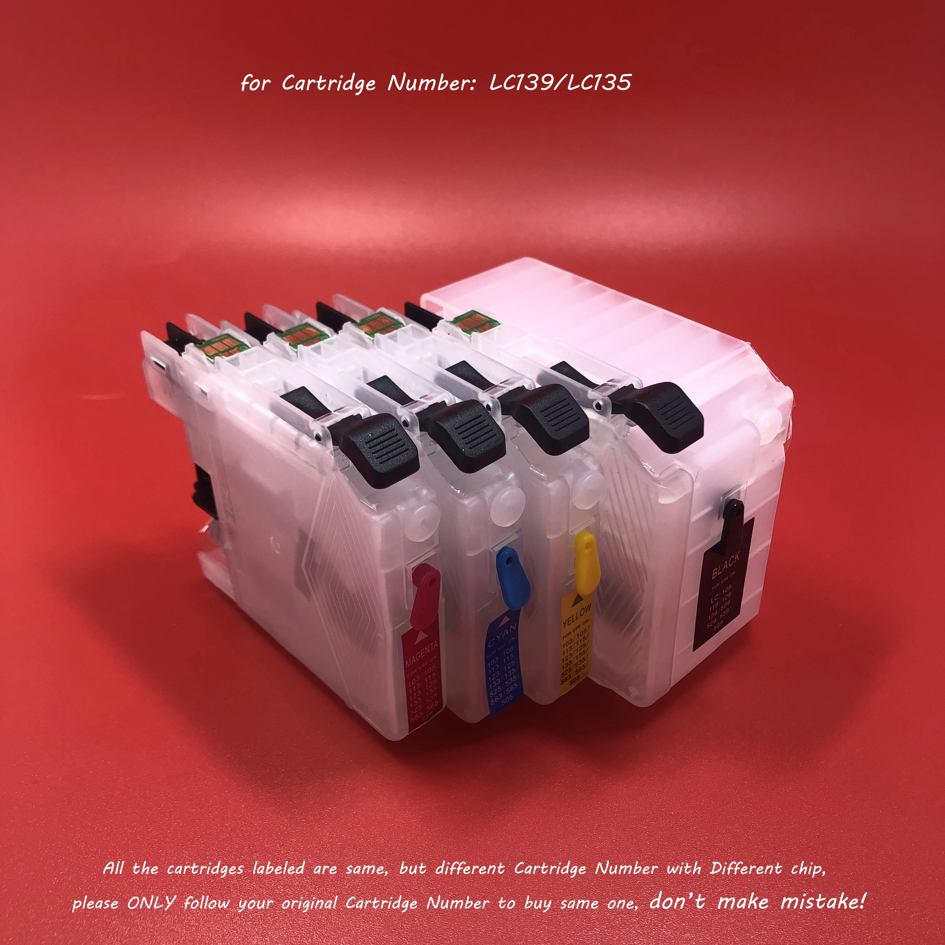 4Color Empty Refillable Ink Cartridge LC139 LC135 with ARC for Brother MFC-J6920DW MFC-J6520DW MFC-J6720DW Printer