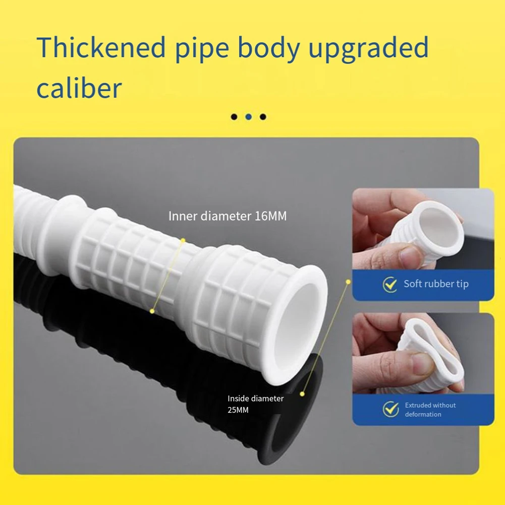 1-5M White Drain Hose Inlet Extension Drain Pipe For Washing Machine Hose Air Conditioner Drain Pipe Faucet Fittings