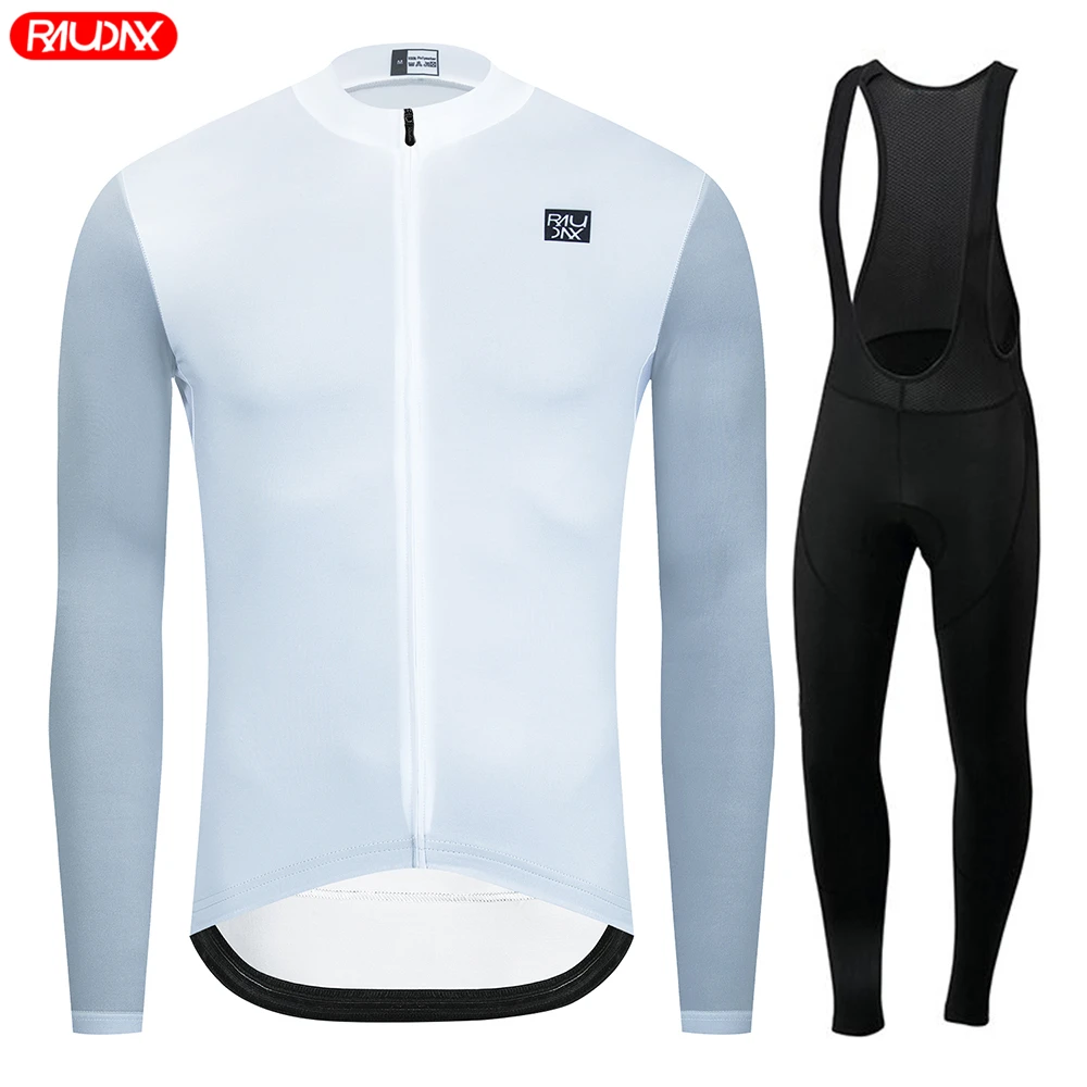 Raudax Men Long Sleeve Cycling Sets Bicycle Clothing Breathable Mountain Cycling Clothes Suits Ropa Ciclismo Verano Triathlon