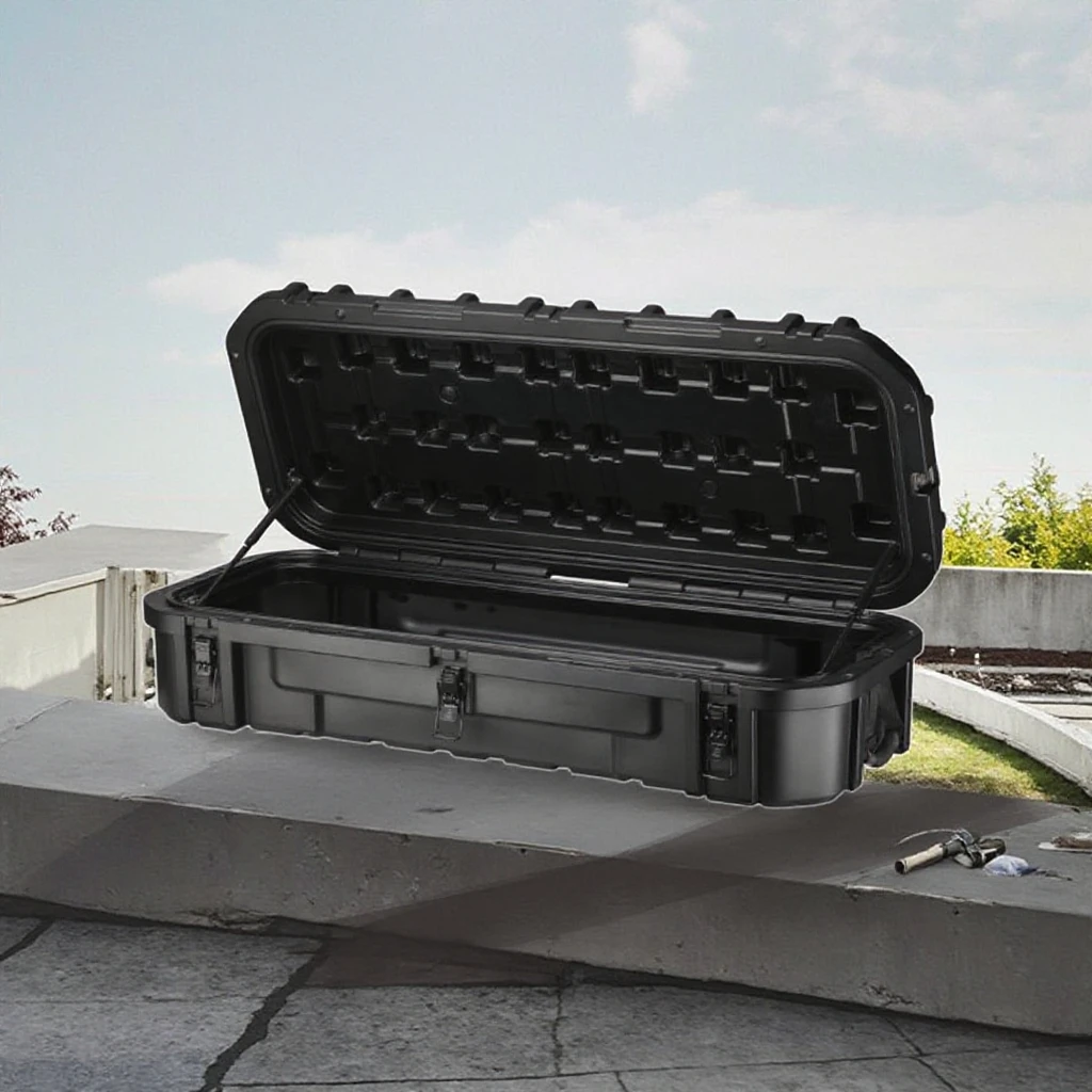 

Грузовой бокс на крышу автомобиля 95L LLDPE с индивидуальным логотипом, усиленный, для хранения инструментов, современный багажник на крышу для кемпингового снаряжения